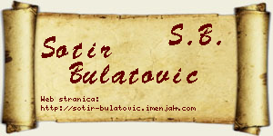 Sotir Bulatović vizit kartica